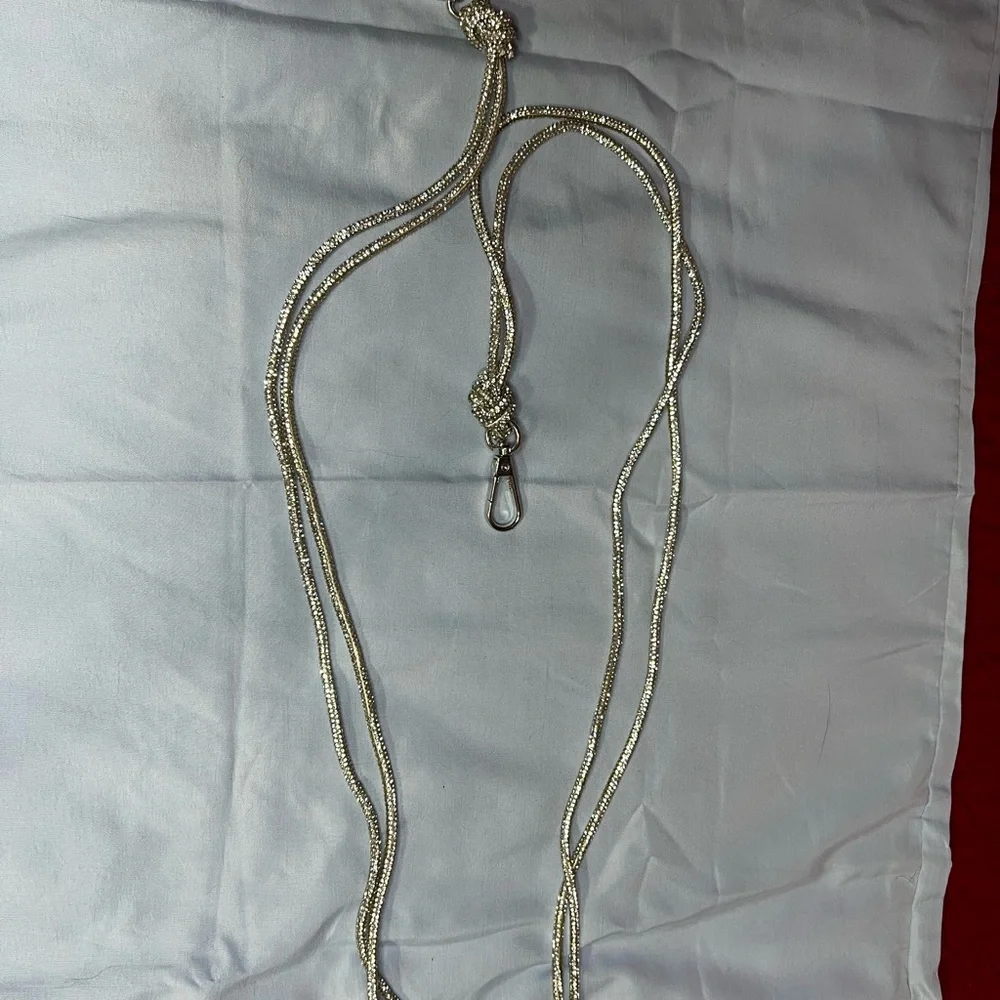 Silver Rhinestone Rope Purse Strap - Picture 2 of 2